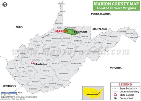 Marion County Map West Virginia