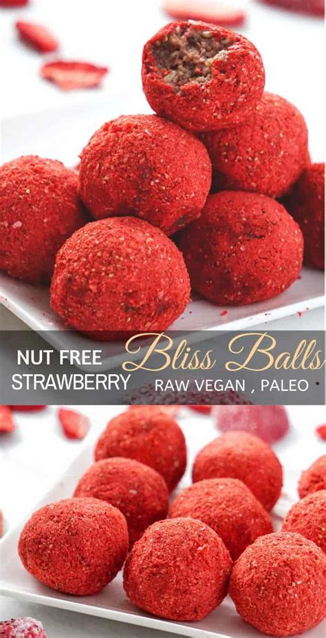 Healthy No Bake Strawberry Bliss Balls Or Energy Balls Recipe Made With Healthy Fats Good Carbs
