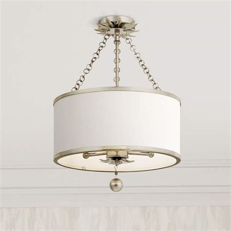 Make sure this fits by entering your model number. Crystorama Broche 14" Wide Antique Silver Drum Ceiling ...
