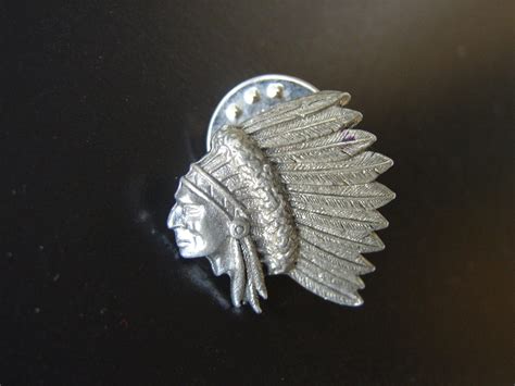 Vintage Native American Indian Silver Lapelhat Pin