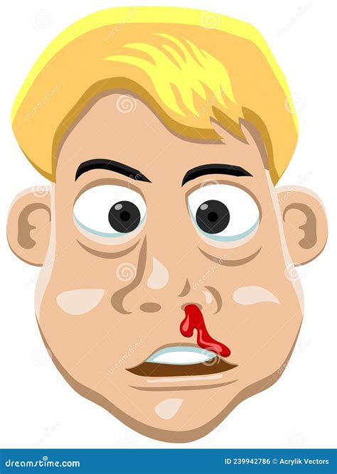 Cartoon Of Head Of Man With Bleeding Nose Stock Vector Illustration