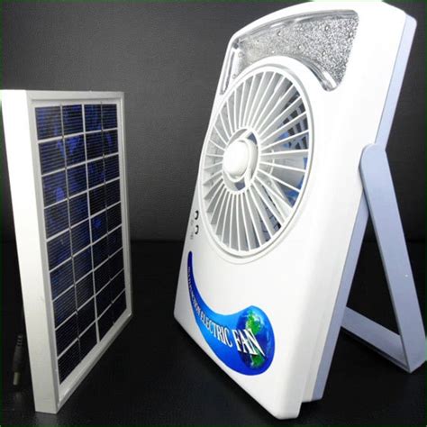 Portable Solar Panel Room Fan Wireless Electric Fan With Led Lights