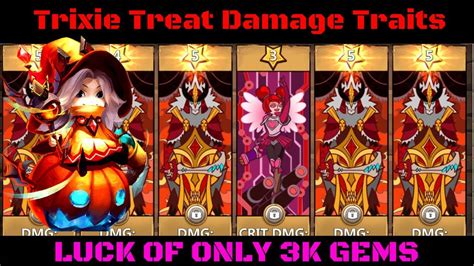Rolling Damage Traits For Trixie Treat Castle Clash Youtube