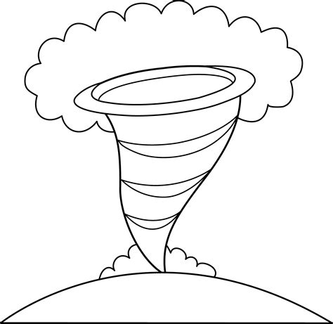 Colorable Tornado Design Free Clip Art