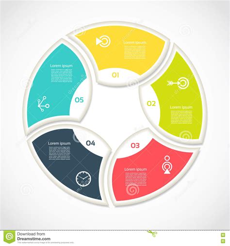 Vector Circle Infographic Template For Cycle Diagram Graph