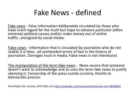 Fake News Defined
