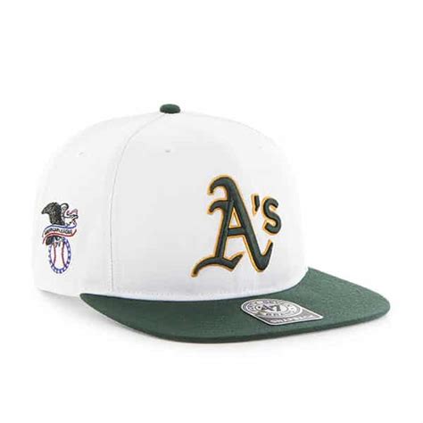 Oakland Athletics 47 Brand White Green Sure Shot Snapback Hat Detroit