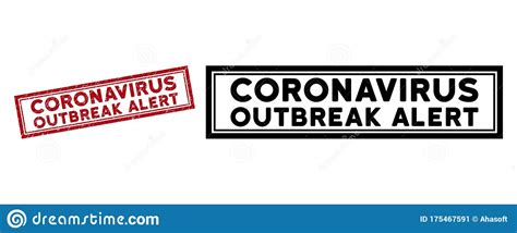 Grunge Coronavirus Outbreak Alert Rectangular Frame Stamp Seal Stock
