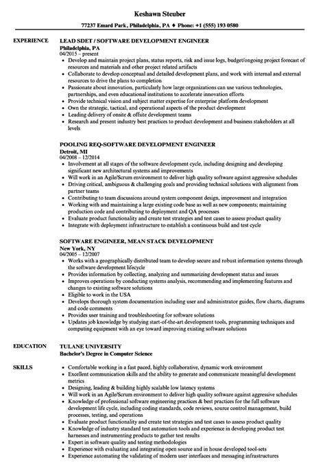 This complete software engineer cv example is an excellent guide to reference as you create your own. Development Software Engineer Resume Samples | Velvet Jobs