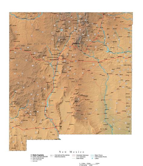 New Mexico Illustrator Vector Map With Cities Roads And Photoshop