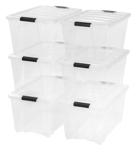 Iris Usa Qt Plastic Storage Bin Tote Organizing Container With