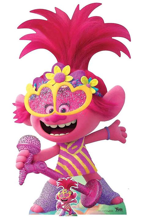 Princess Poppy Singing Official Trolls World Tour Lifesize Cardboard Cutout Fruugo Au