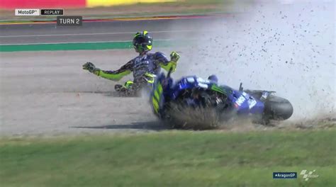 Motogp The Sequence Of The Valentino Rossi Crash In Aragon