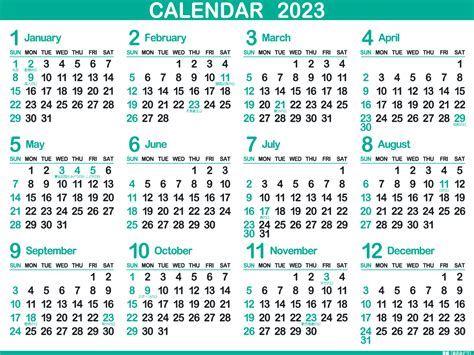 【画面】2023年1月始まりの無料カレンダー・暦 日曜始まり･六曜 （令和5年･卯年） まなびっと