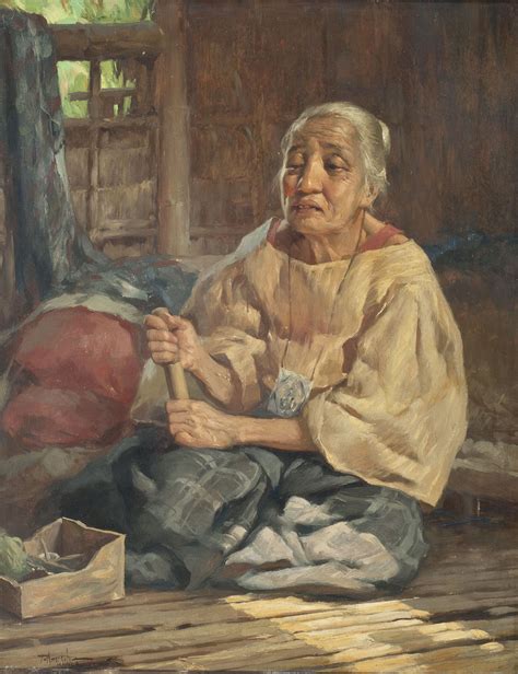 Fernando Amorsolo Old Woman 1920 Filipino Art Philippine Art Line Art Drawings