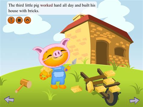 Once upon a time there was an old sow with three little pigs, and as she had not enough to keep them, she sent them out to seek their fortune. The Three Little Pigs - Kwiksher