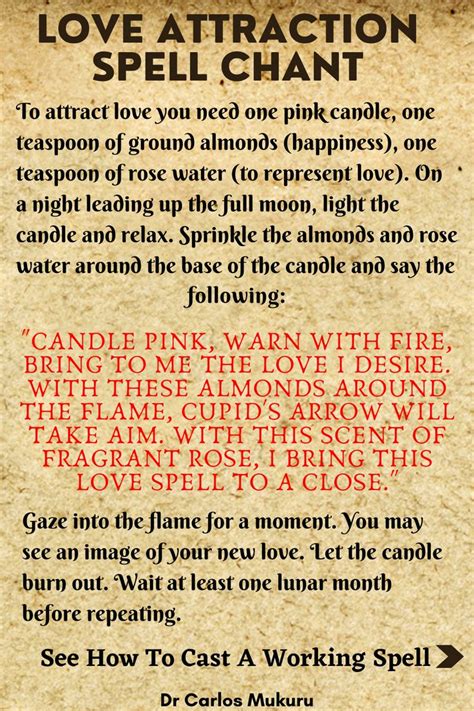Attraction Love Spell Chant To Get Love Love Spell Chant Wicca Love