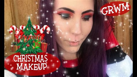 Christmas Makeup Look Day 16 Of Vlogmas Youtube