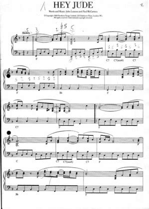 Pf more notes from the beatles » more arrangements of 'hey jude' » release date: Hey Jude - The Beatles Free Piano Sheet Music PDF