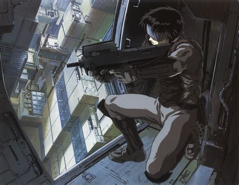 Male Anime Character Holding Rifle Digital Wallpaper Cyberpunk