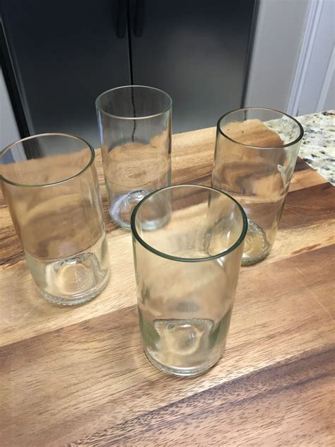 Upcycled Clear Drinking Glasses Made From Reclaimed Wine Bottles By Reclamation Garage Clear