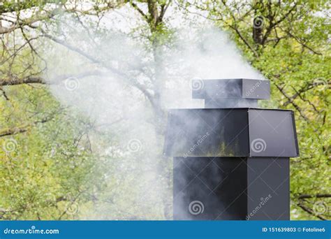 Smoking Chimney Of A House Stock Image Image Of Smoking 151639803