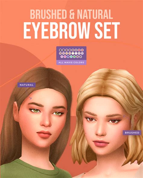 Brushed And Natural Eyebrow Set Twistedcat Sims Sims 4 Sims 4 Cc