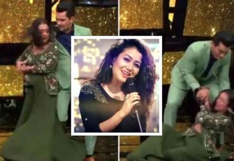 Watch Indian Idol 11 Judge Neha Kakkar Slips And Falls Flat On Stage While Dancing Ibtimes India
