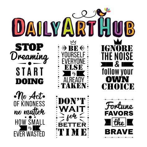 Motivational Quotes Clip Art Set Daily Art Hub Free Clip Art Everyday