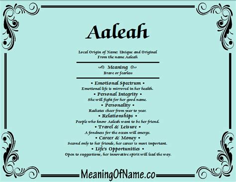 Aaleah Meaning Of Name
