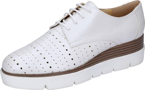 Geox Women Leather White Oxfords Shoes 75 Uk Uk Shoes And Bags