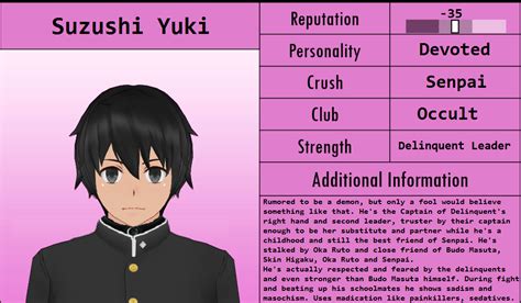 Yandere Simulator Lovesick Oc Suzushi Yuki Info By Ghostinferno On