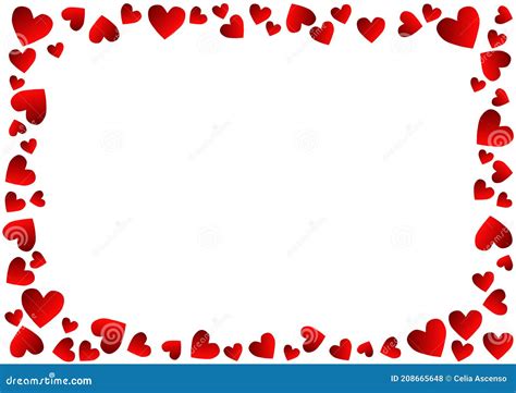 Valentines Day Hearts Transparent Frame Stock Photo Illustration Of