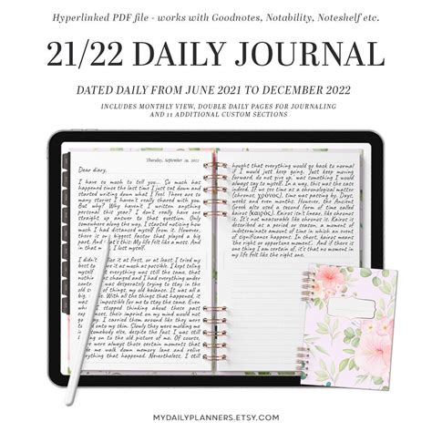 Dated Daily Digital Journal Digital Diary Digital Bujo Etsy