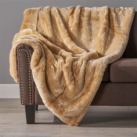 Tuscan Tannery Faux Fur Throw Blanket