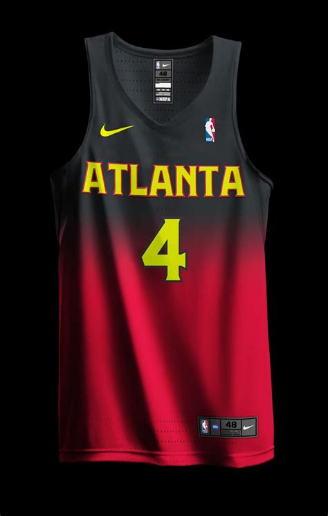 The Atlanta Basketball Jersey Is Shown In Black And Red