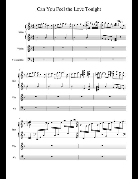 Can You Feel The Love Tonight Pvc Arrangement Sheet Music For Piano
