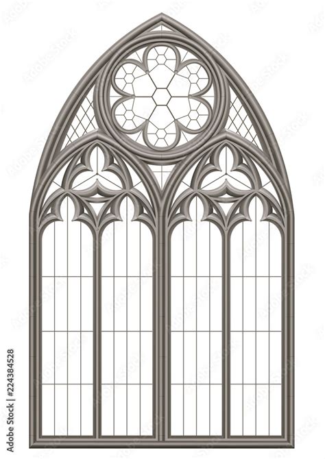 Medieval Gothic Stained Glass Window Stock Vektorgrafik Adobe Stock