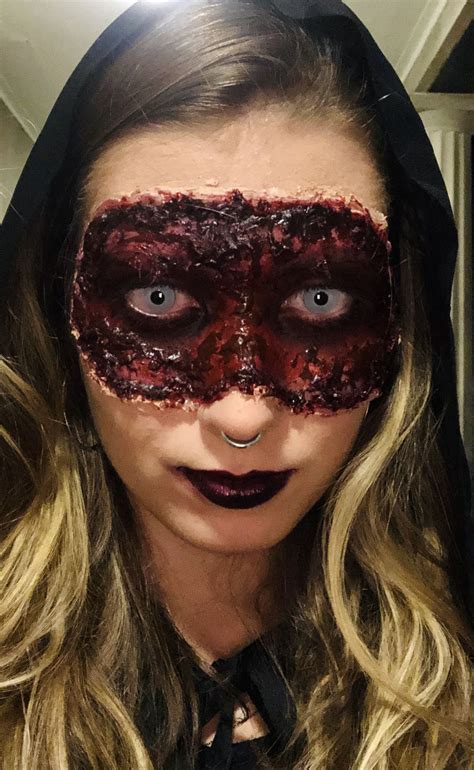 Special fx makeup equips students with makeup & lab techniques to create special effects for film, television, and theater. Ripped face mask | Special effects makeup, Makeup ...