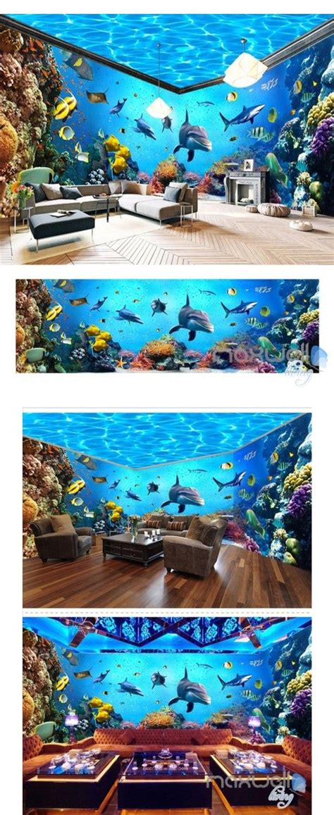 Underwater World Aquarium Theme Space Entire Room Wallpaper Wall Mural