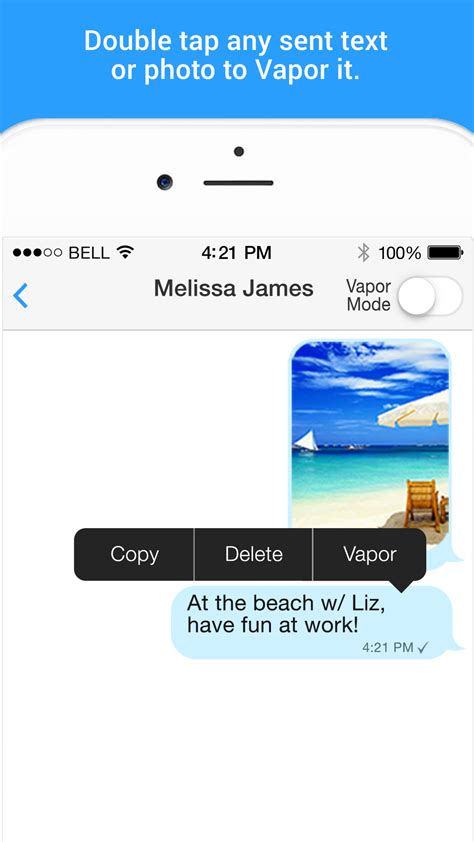 Vaporchat Iphone Texting App Vapor Recall Delete Text Message Selfie