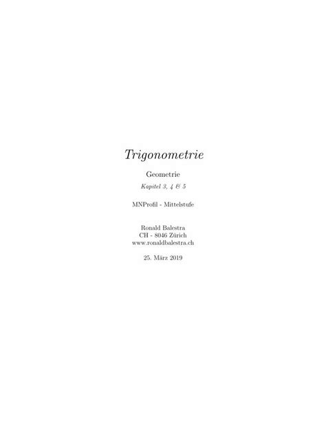 PDF Trigonometrie Ronaldbalestra Ch Trigonometrie Geometrie