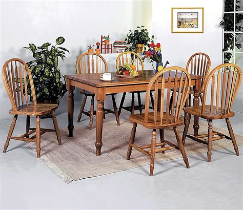 Crown Mark Windsor Solid 7 Piece Rectangular Leg Dining Table And Side