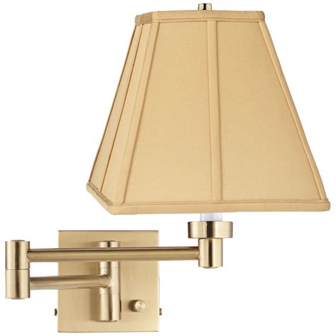 Barnes And Ivy Modern Swing Arm Wall Lamp Warm Antique Brass Plug In