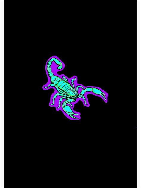 Neon Scorpion Design Poster For Sale By Beckygilmourart Redbubble