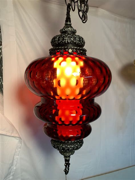 Swag Hanging Lamps ~ Vintage Retro Chunky Lucite Acrylic Swag Lamp