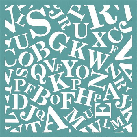 These are uppercase letters from a to z in stencil format. Funky Fossil - Alphabet Background 5.7" Stencil