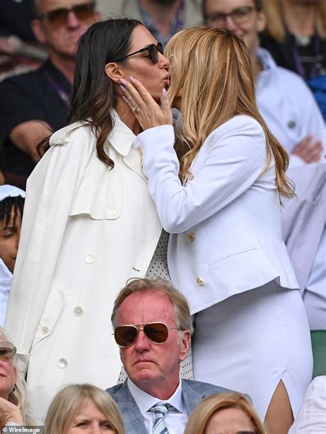 Amanda Holden Greets Simon Cowells Fiancée Lauren Silverman With A Kiss At Wimbledon Daily