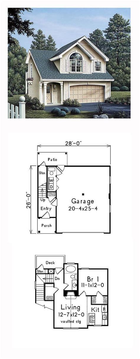 Apartment With Garage Floor Plan 2 Bedroom 1 Bath House Plan Alp
