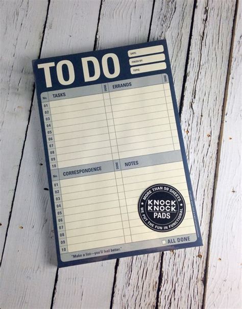 To Do Notepad Note Pad Organization Sheets